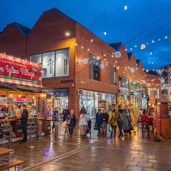 our Old Market site in hereford alll dressed up in their christmas attire.